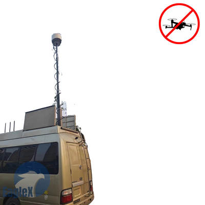 5KM काउंटर ड्रोन सिस्टम 30MHz-6GHz यूएवी एफपीवी जामिंग समाधान