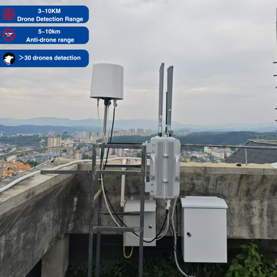 2.4 GHz, 5.8 GHz अटैक ड्रोन जैमर फिक्स्ड आउटडोर एफपीवी जैमिंग डिटेक्शन ऑल इन वन के साथ ड्रोन कमांड कंट्रोल सिस्टम