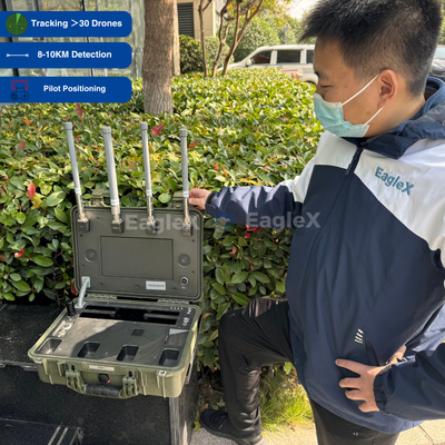 25MHz~6GHz सभी बैंड्स सूटकेस डिटेक्शन एफपीवी ड्रोन डिटेक्टर कॉन्सर्ट, पुलिस, सैनिकों, कार के लिए