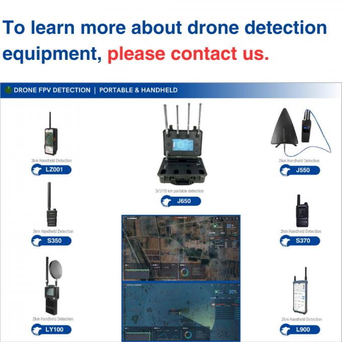 पोर्टेबल मिनी स्टाइल 3KM FPV DJI ड्रोन डिटेक्टर 400M 2.4G 5.2G 5.8G हैंडहेल्ड डिटेक्शन 4